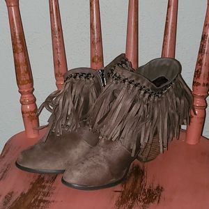Fringed booties- women's size 8.5
